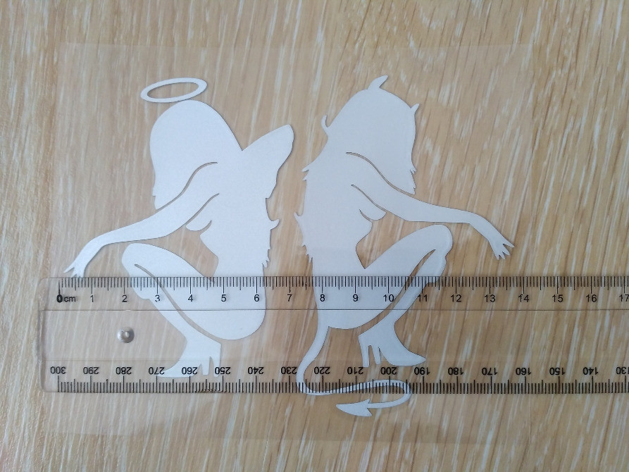 Наклейки на авто Чертенок и Ангелочек сидят Киев - изображение 4