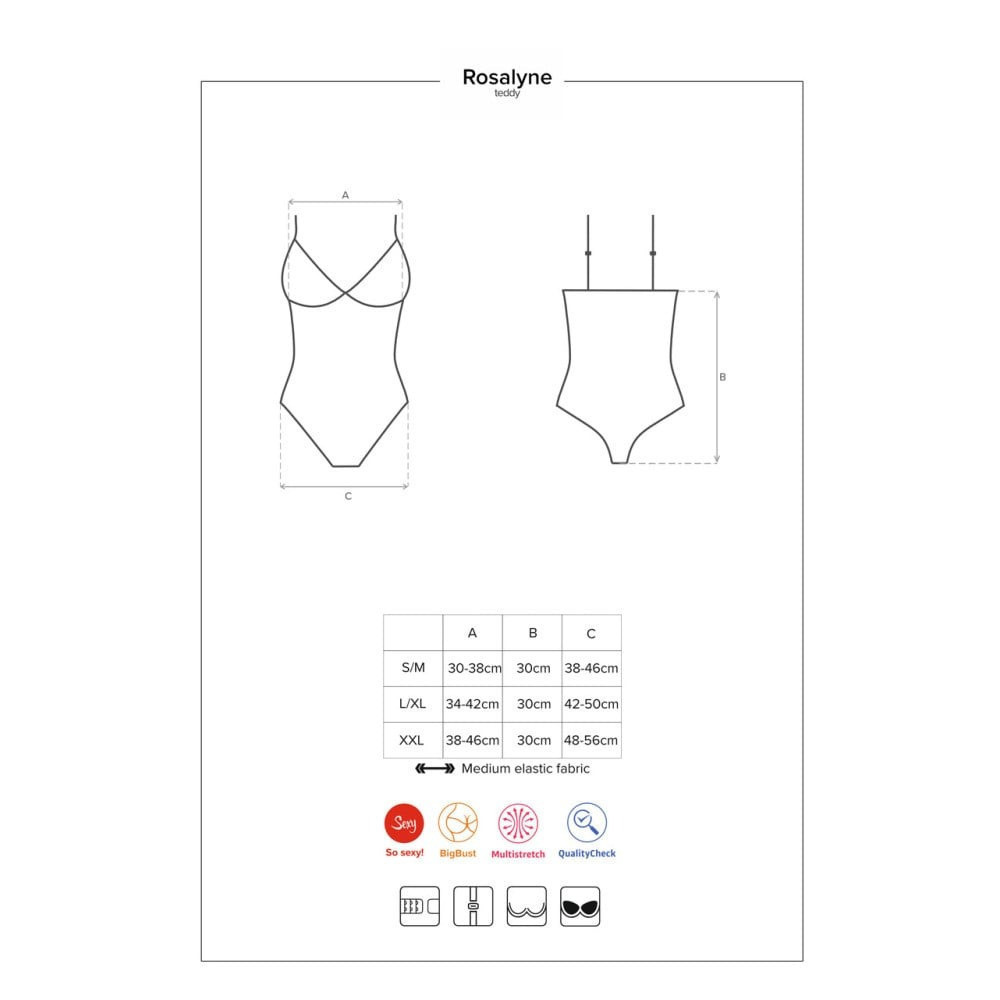 Боди сексуальное с кружевными вставками Obsessive Rosalyne красное, L/XL Sex Aura Киев - изображение 5