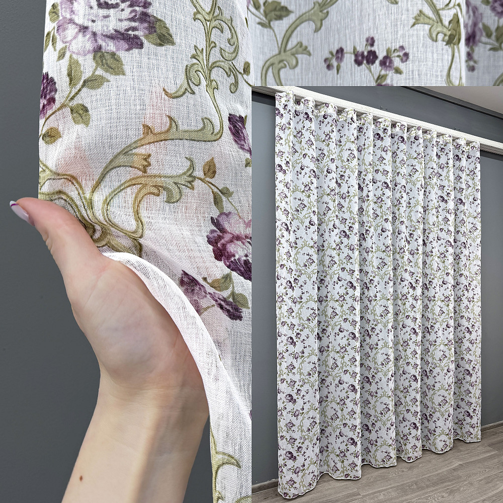 Тюль VR-Textil 1145т Flora Батист Разноцветный 300х270 см (40-905) Киев - изображение 1