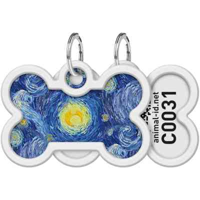 Адресник для животных WAUDOG Smart ID с QR паспортом "Водяные лилии", кость 40х28 мм (0640-0201) Винница