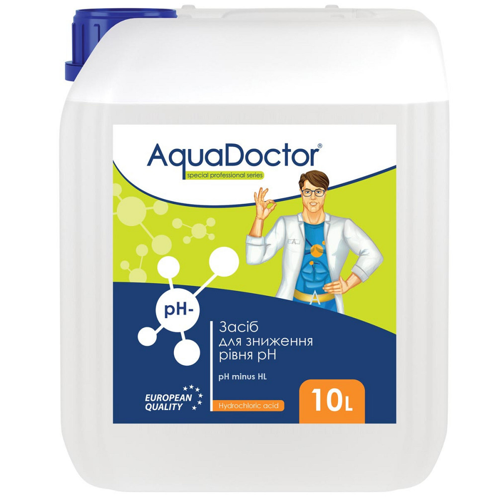 Засіб для зниження рН в басейні AquaDoctor pH Minus HL (Соляна 14%) 10 л Київ - фото 1