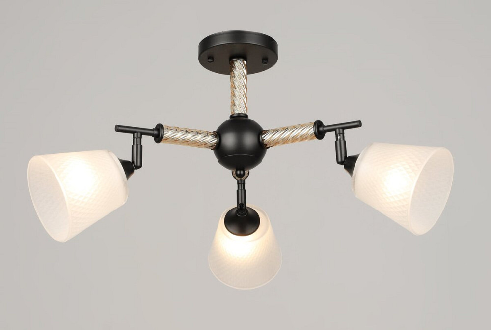 Люстра стельова на 3 плафони VALESO, Чорний, K2343/3 Коломия - фото 1