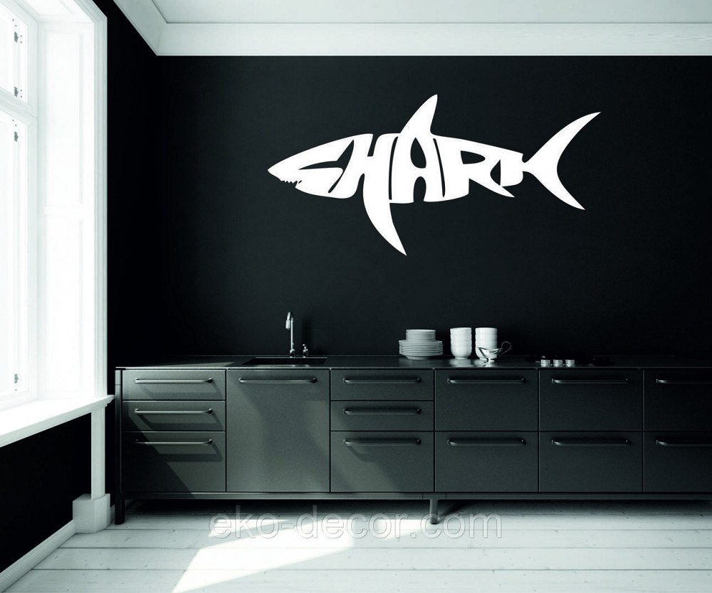 Декоративное настенное Панно «Shark» Декор на стену 90*44 см, Белый Киев - изображение 6