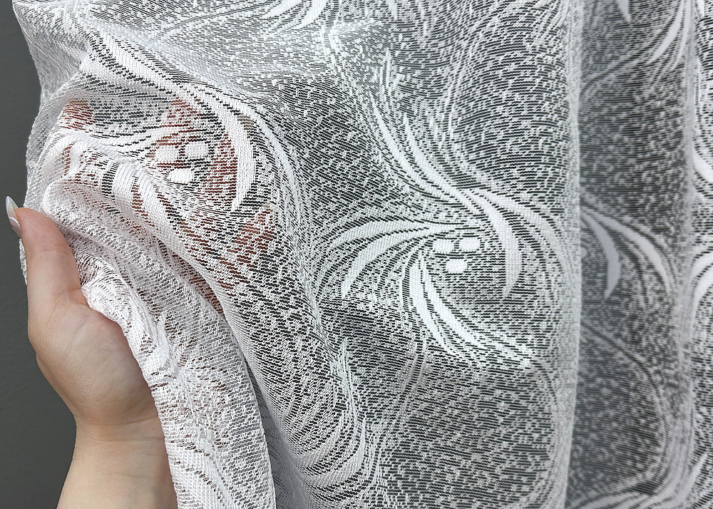 Тюль VR-Textil 728т Жакард Висотою 1,2 м Білий 400х120 см (42-1411) Київ - фото 3