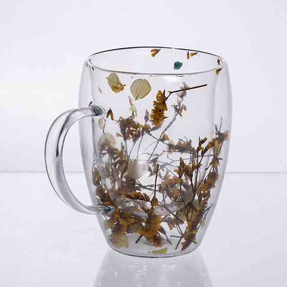 Чашка з подвійними стінками з термостійкого скла 350 мл Київ