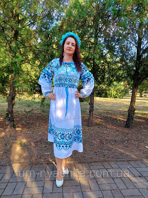 Жіноча сукня з узором Орнамент принт блакитний Кривий Ріг - фото 2