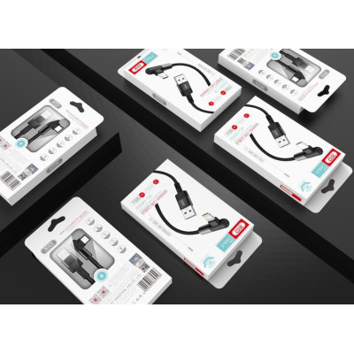 Дата кабель USB 2.0 AM to Lightning 1.0m 2.4A 90° corner white XO (NB152-L-1-WH) Вінниця - фото 3
