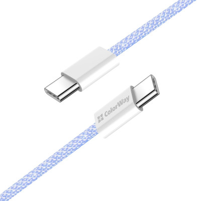 Дата кабель USB-C to USB-C 1.0m 60W 3.0А purple ColorWay (CW-CBPDCC061-PU) Винница - изображение 10