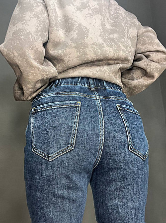 Джинсы женские Vanver 8003-8026 MOM jeans с резинкой на талии увеличенные размеры стрейчевые высокая Одесса - изображение 5