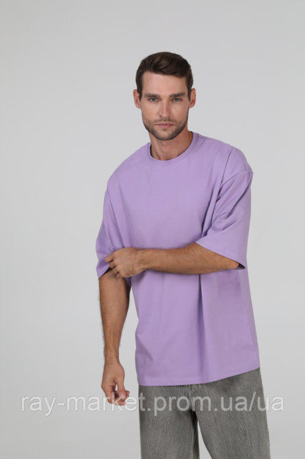 Футболка оверсайз RAY OVERSIZE мужская лиловая (U0104M-Lilac) Киев - изображение 3