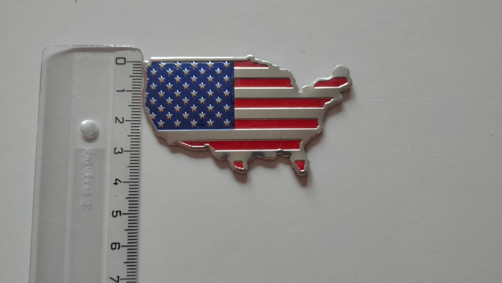 Наклейка № 4 на авто Флаг Америка алюминиевая Киев - изображение 4