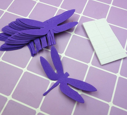 На стіну декор бабки бузкові - у наборі 20 штук розміром 7*3,5 см, картон, є 2-х сторонній скотч Київ - фото 1