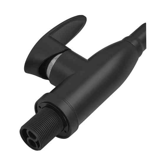 Змішувач для кухні PLAMIX CEZAR-011-B SET MATTE BLACK REFL.BLACK з силіконовим виливом, з підведенням (PM0719) Київ