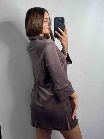 Женская рубашка-халат плюш-велюр Мокко ч/к XL-XXL Харьков