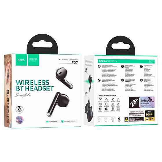 Бездротові навушники HOCO EQ7 Snowflake true wireless BT headset Black Одеса