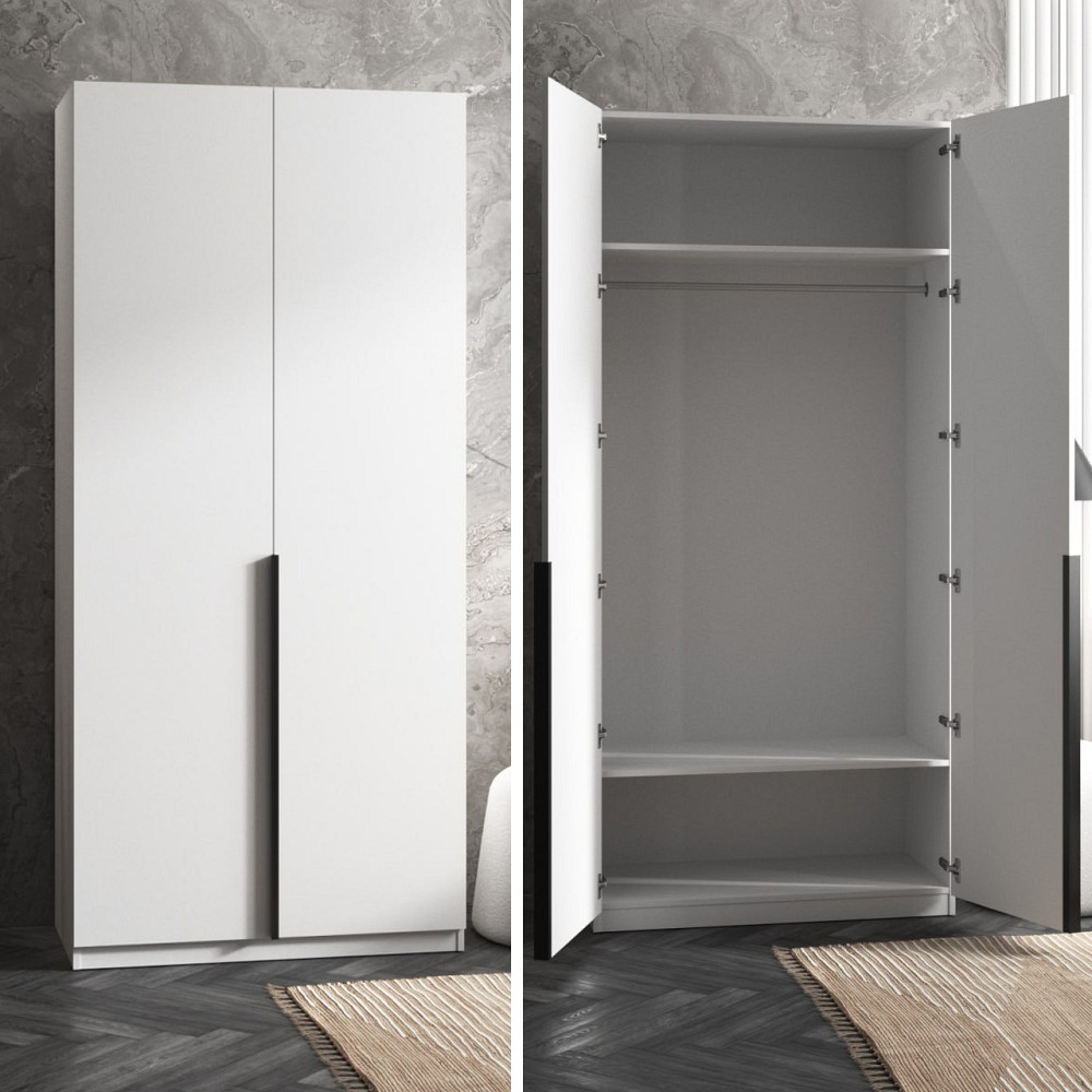 Шкаф для одежды VAYS M-25, со штангой, ЛДСП, 100×50×220 см - для спальни, гостиной, прихожей Львов - изображение 3