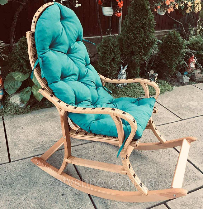 Кресло качалка с накидкой | кресло-качалка с подставкой для ног | кресло качалка на подарок Киев - изображение 6