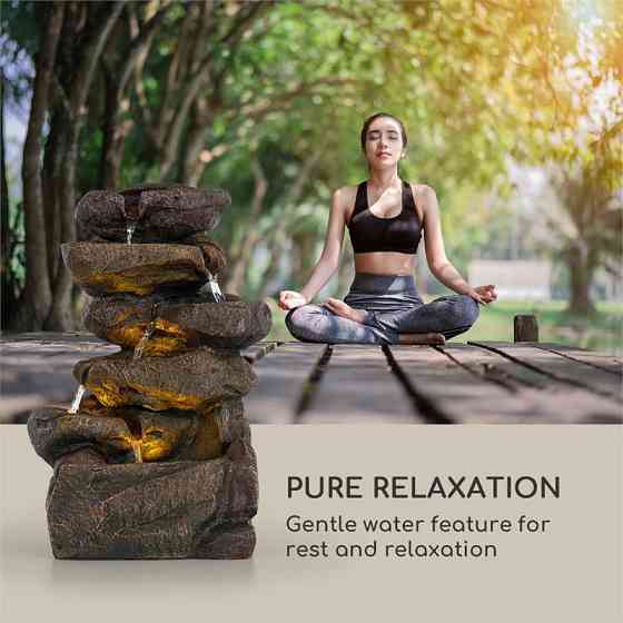 Солнечный фонтан Savona 2,8 Вт, полирезина, аккумулятор 5 ч, светодиоды, имитация камня (Германия, читать Ровно