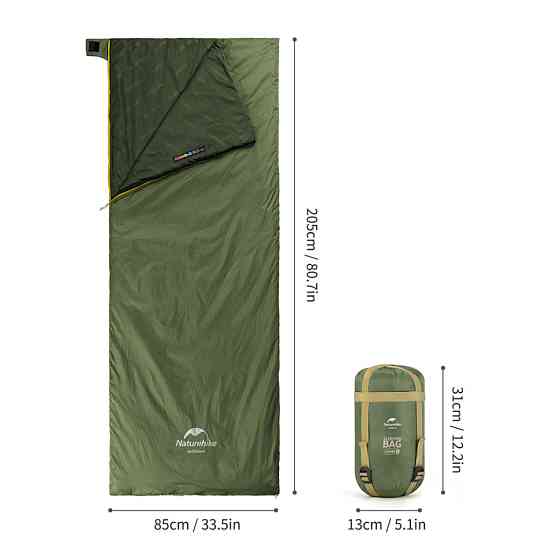 Спальний мішок Naturehike LW180 Mini NH21MSD04, правий, XL, темно-зелений Киев