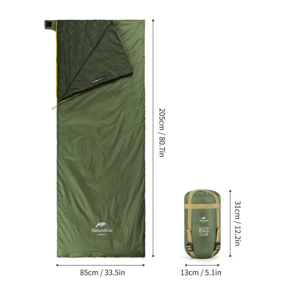 Спальний мішок Naturehike LW180 Mini NH21MSD04, правий, XL, темно-зелений Киев - изображение 2