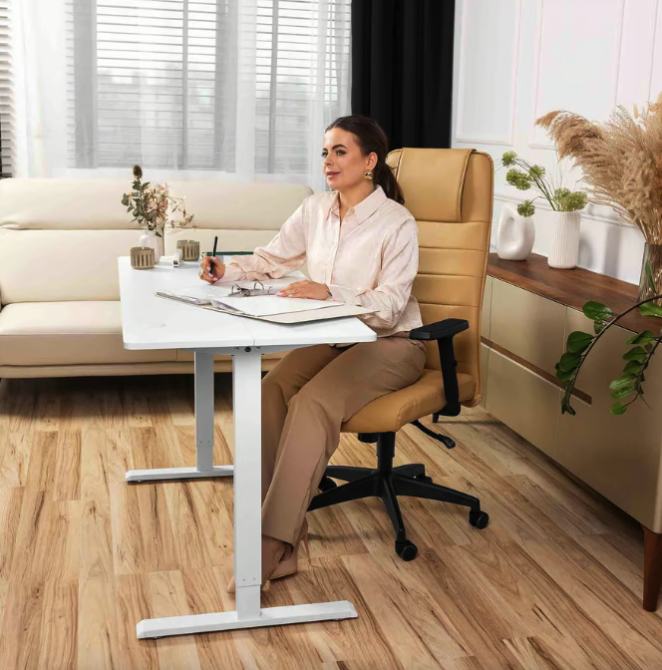 Офисное кресло со спинкой и подлокотниками бежевое Adelo Стильное компьютерное кресло Кресло руководителя Киев - изображение 5