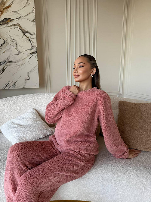 Жіноча махрова піжама Teddy Пудровий 48/52 Харків - фото 6