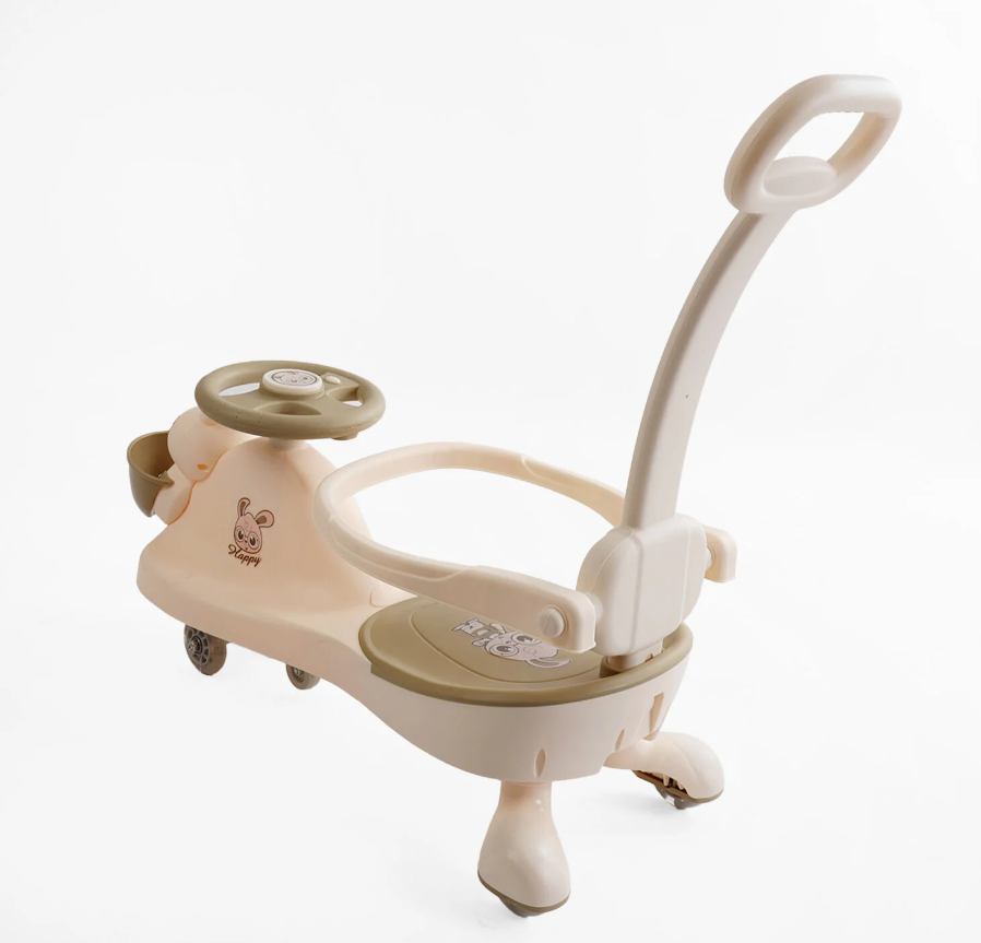 Каталка-толокар JOY колеса PU зі світлом музика захисний бампер батьківська ручка Бежевий (LD-821-52) Чернигов - изображение 3