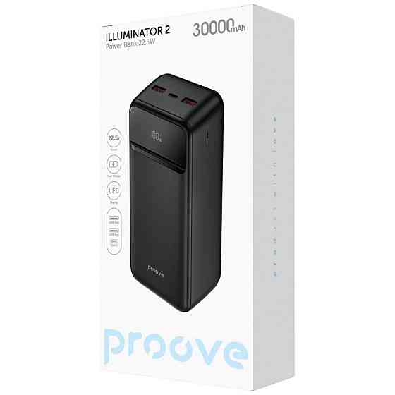 Універсальна мобільна батарея Proove Illuminator 2 22.5 W 30000 mAh Black (PBIP30212201) ( Чорний ) Харьков