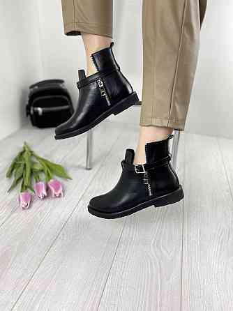 Черевики жіночі Milanti чорні натуральна шкіра висота 12см розмір 36 (3201) Коломия