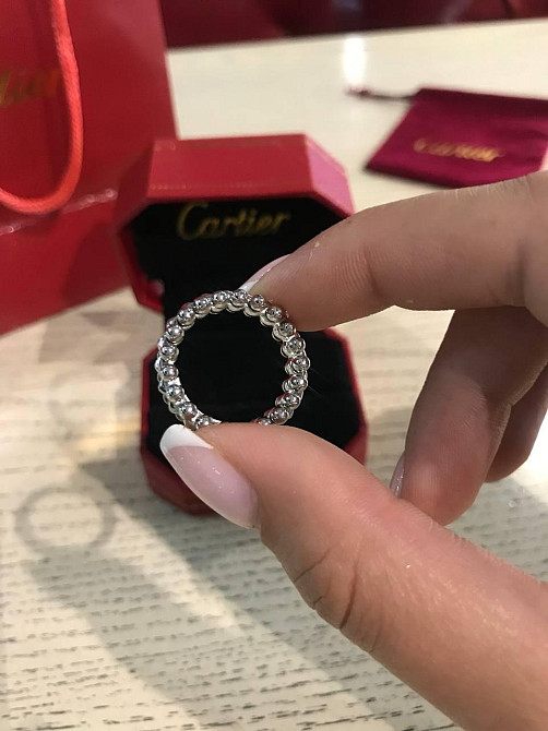 Cartier кільце зубчики покриття білим золотом/карт'я кільце з зубчиками біле Одеса - фото 1