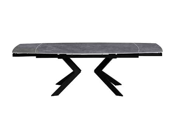 Стіл Топаз 180 (+80)*90, чорний/кераміка сіра Днепр