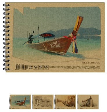 Альбом для малювання "Графіка" спіраль A5 40арк 120г/м AR5740 крафт, шт Київ - фото 1