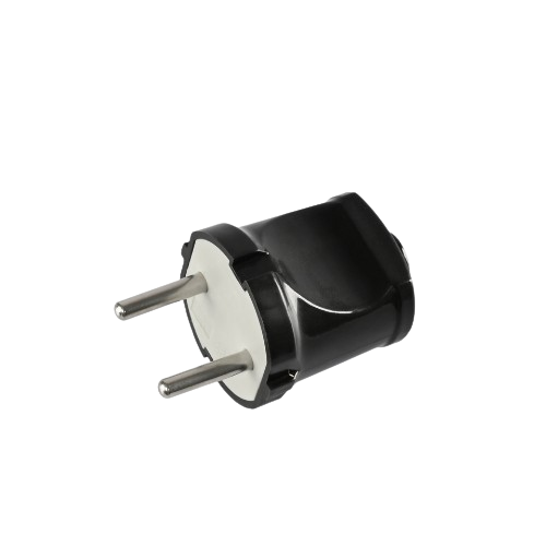 Вилка мережева без заземлення 10А пряма чорна Standard Titanum Житомир - изображение 1