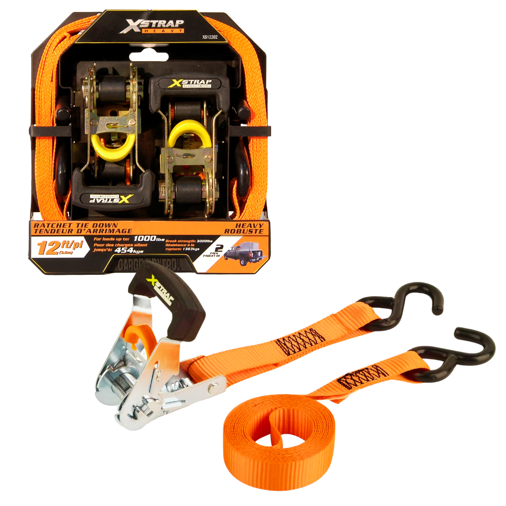 Набір стяжних ременів з храповим механізмом для кріплення вантажу 2 шт. 27 мм х 3,6 м стропи з навантаженням  454 кг Кам'янець-Подільський - фото 1