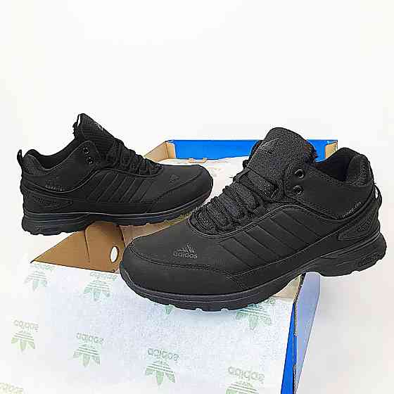 Зимние Мужские Кроссовки с Мехом Adidas GORE-TEX Мужские Черные Кожаные на Меху Адидас Гортекс (размеры: 41,42,43,44,45,46) Днепр