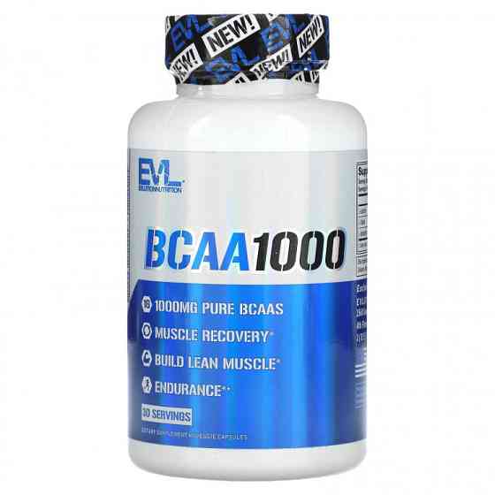 Амінокислоти EVLution Nutrition BCAA1000, 500 mg, 60 Veggie Capsules Луцьк