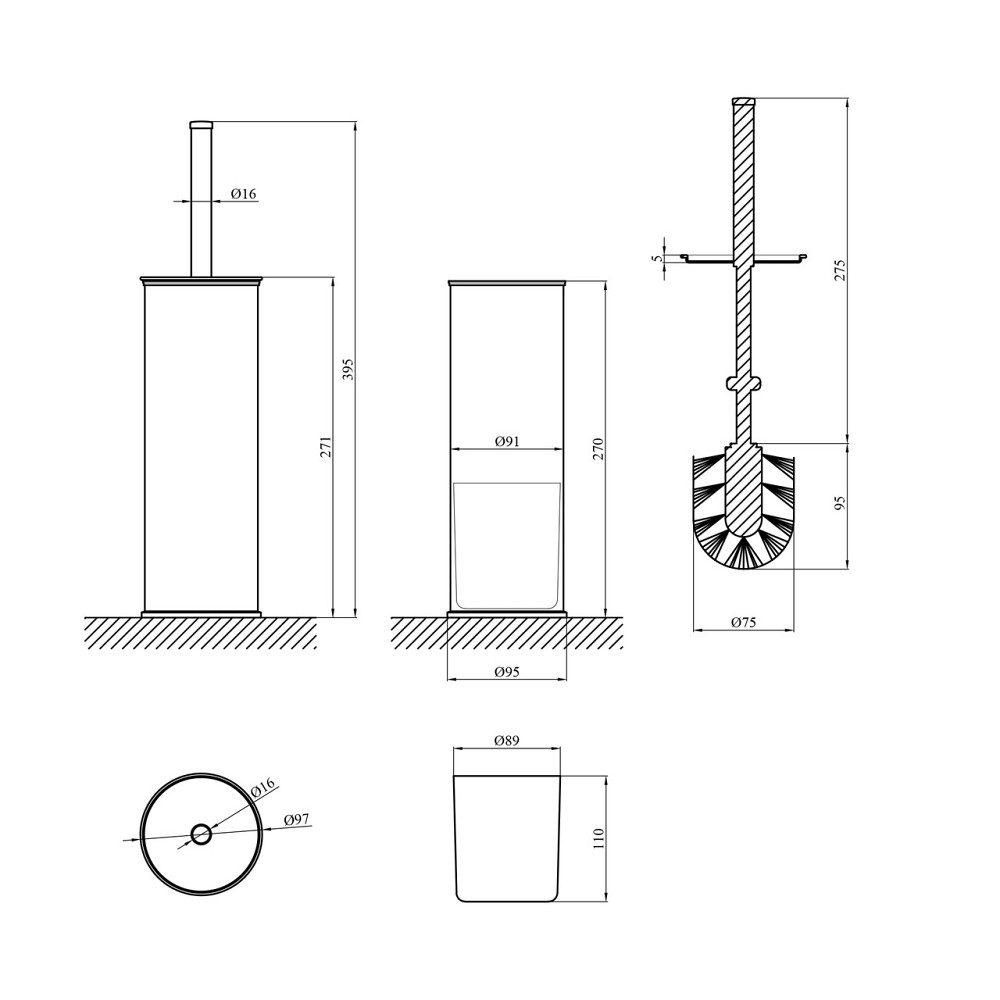 Ершик для унитаза напольный Kroner KRP Graz - C017R Киев - изображение 2