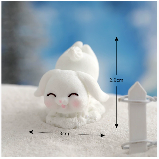 Новогодние фигурки Зайцы озорники Набор 12 фигурок для флорариума, мини-сада, микроландшафта, новогодних инсталляций Одесса - изображение 12