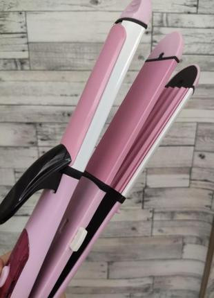 Плойка-выпрямитель-гофре 3в1 GEMEI GM-2966, керамические пластины, быстрый нагрев до 200°C, световой индикатор Одесса - изображение 3