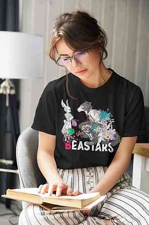 Футболка з аніме принтом Беастарс Легосхі Беастарс Гірл оверсайз (S/M/L) Чорний AnimeJ0841 Дніпро