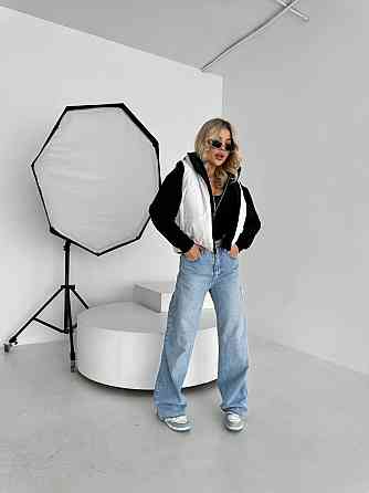 Жіноча двостороння жилетка з кулісками з боків і кишенею плащівка емі + силікон Чорний, 46/48 Одеса