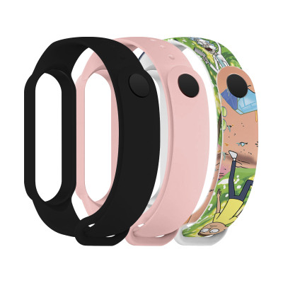 Ремінець до фітнес браслета Armorstandart комплект 3шт Xiaomi Mi Band 7/6/5 RM Cartoon (ARM77053) Вінниця - фото 1