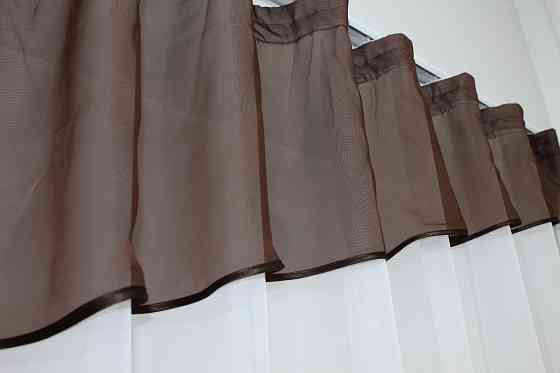 Кухонная занавеска VR-Textil № 047к белый с венге 270х170 см (50-872) Киев