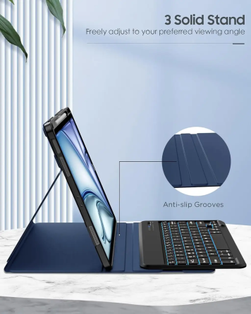 Чехол JADEMALL для iPad Pro 11 дюймов с клавиатурой (M4) 2024 - Беспроводной съемный чехол-клавиатура QWERTZ Киев