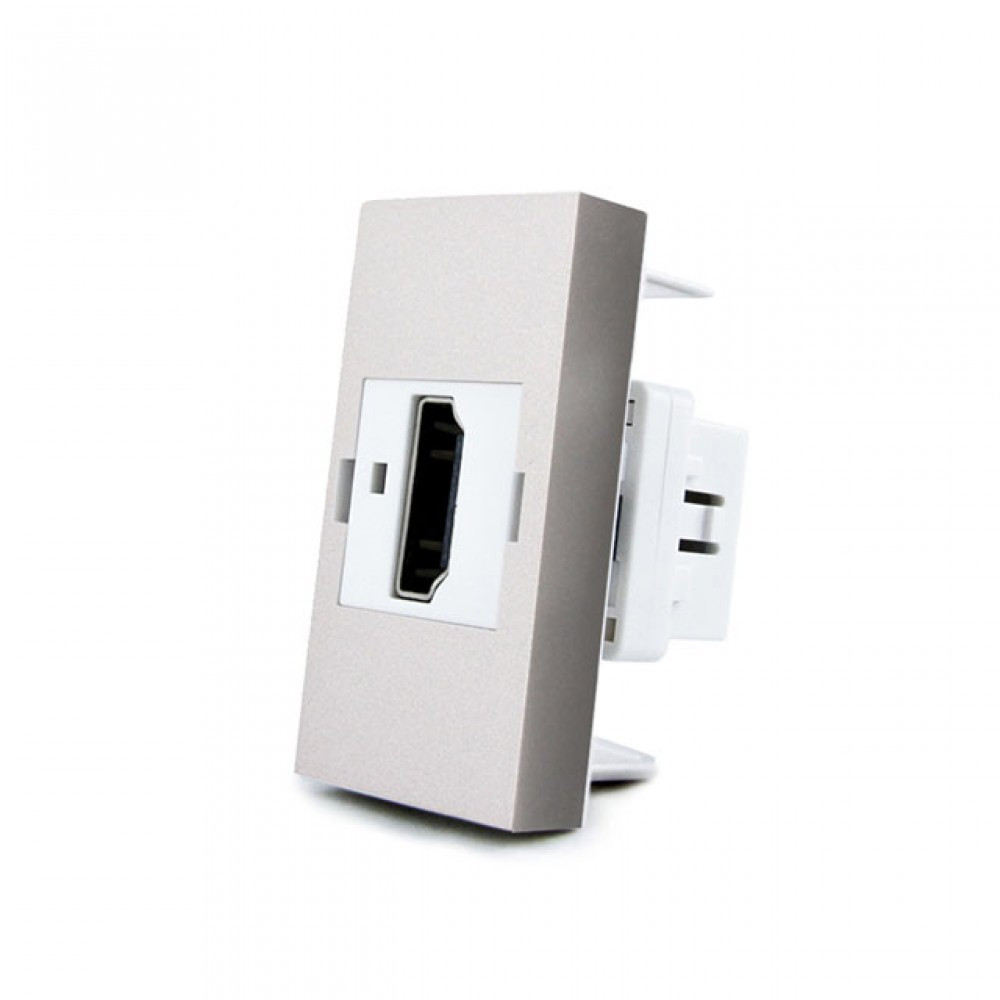 HDMI розетка LIVOLO 1.4, сіра, модуль 0.5 поста, для телевізора / ПК (VL-FCHD-1IP) Коломыя - изображение 4