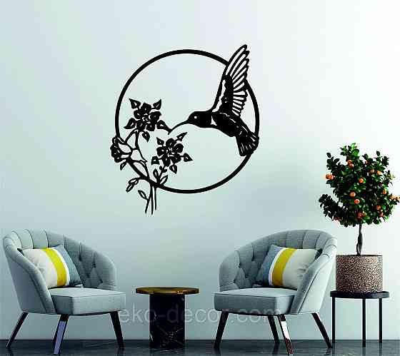 Декоративне настінне 3D Панно «Колибри» Декор на стіну з об'ємом Київ