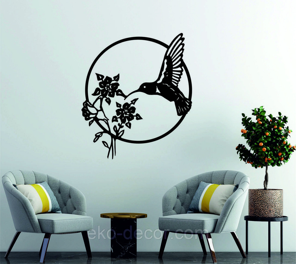 Декоративне настінне 3D Панно «Колибри» Декор на стіну з об'ємом Київ - фото 1