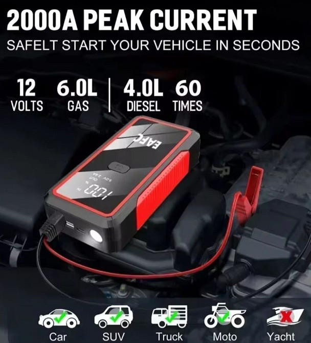 Автомобільний пусковий пристрій Booster Стартер Павербанк. Київ - фото 5