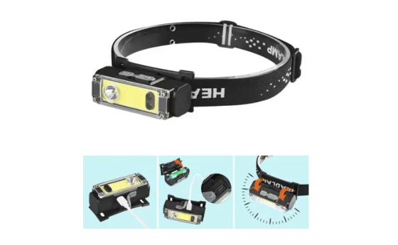 Налобный фонарь BL-T124-ХРЕ+COB, Белый, Красный, Sensor, 1x18650, Type-C Днепр