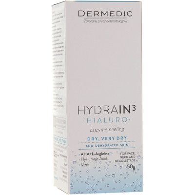 Пілінг для обличчя Dermedic Hydrain 3 Hialuro Ензимний Для м'якого очищення чутливої та сухої шкіри 50 мл (5906739783137) Вінниця - фото 3